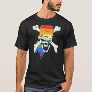 T-shirt Halloween Gay Butt Pirate Jolly roger d'horreur Ra