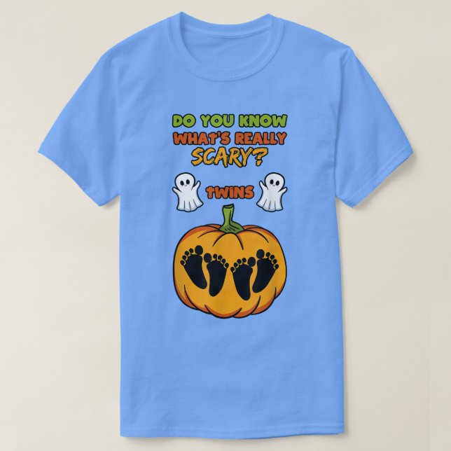 T-shirt Halloween Genre Reveillez Twins Baby shower Party (Design devant)