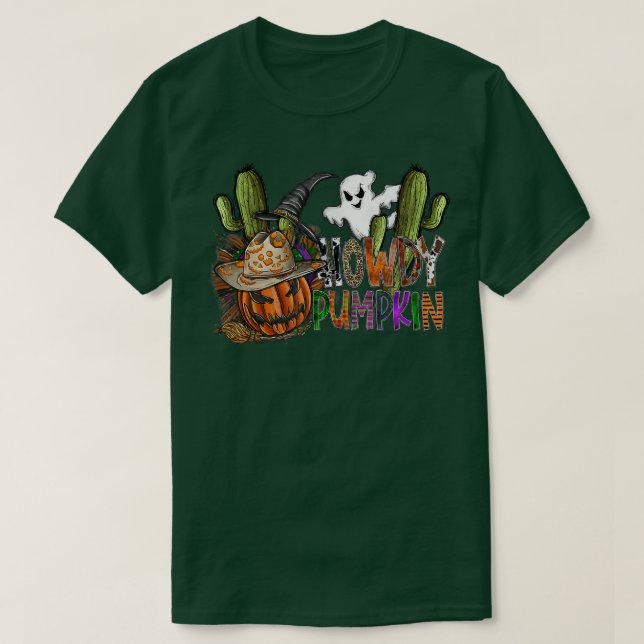 T-shirt Halloween Ghost Boo Howdy Saison Éffrayante Wester (Design devant)