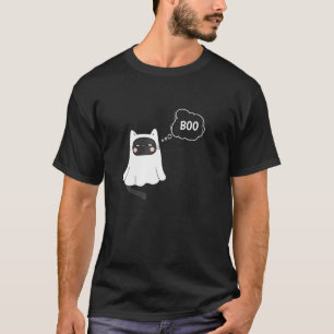 T-shirt Halloween Ghost Chat Shirt Funny Boo Dernière Minu