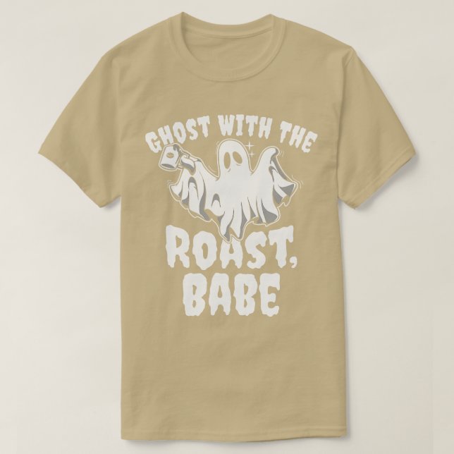 T-shirt Halloween Ghost Line Art Café Lover Dessin Coff (Design devant)