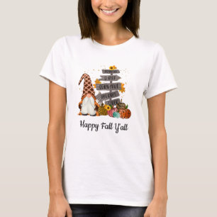 T-shirt Halloween Gnomes, Automne, Citrouille Joyeux autom