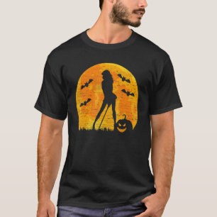 T-shirt Halloween Golf Sport Bats Pleine lune Citrouille V
