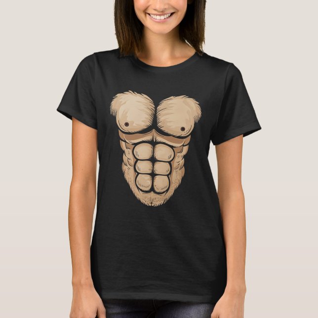 T-shirt Halloween Gorilla Singe Belly Costume poitrine Hom (Devant)