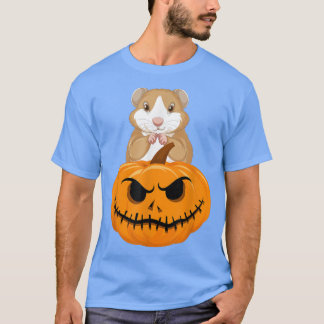 T-shirt Halloween Guinée Pig Citrouille Hommes Femmes Garç