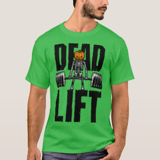 T-shirt Halloween Gym Deadlift Squelette Citrouille Goth F
