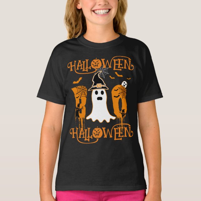 T-SHIRT HALLOWEEN HALLOWEEN SCARY BOO (Devant)