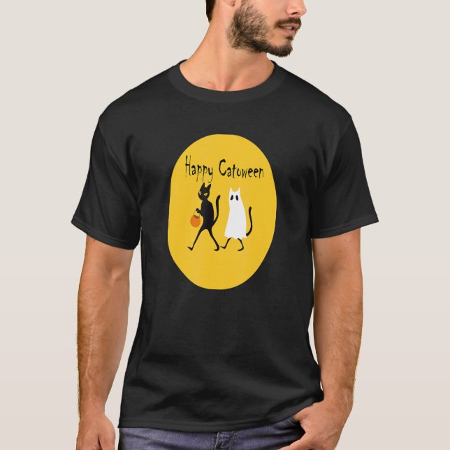 T-shirt Halloween happy  sarcastic Halloween cat (Devant)