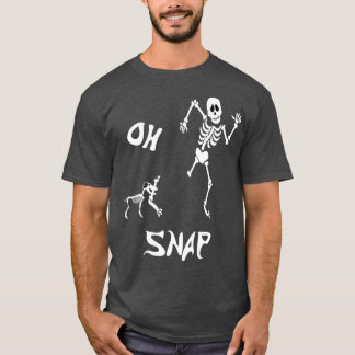 T-shirt Halloween Hommes Femmes Oh Snap Skeleton et Chien