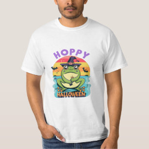T-shirt Halloween Hoppy, adorable grenouille caricaturale