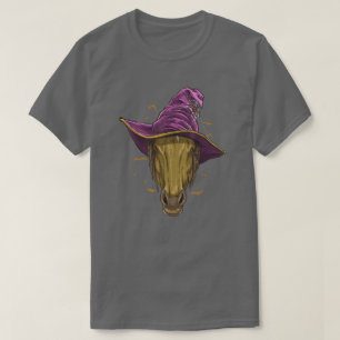 T-shirt Halloween Horse Lover Horse sorcier Casquette drôl