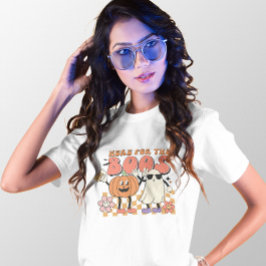 T-SHIRT HALLOWEEN ICI POUR LE GHOST ET LE CITROUILLE DE BO