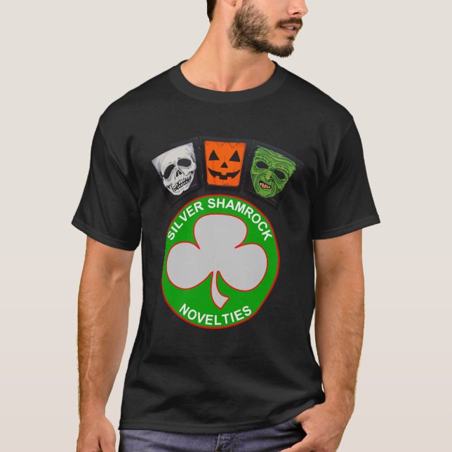T-shirt Halloween III Shamrock et masques en argent (Devant)