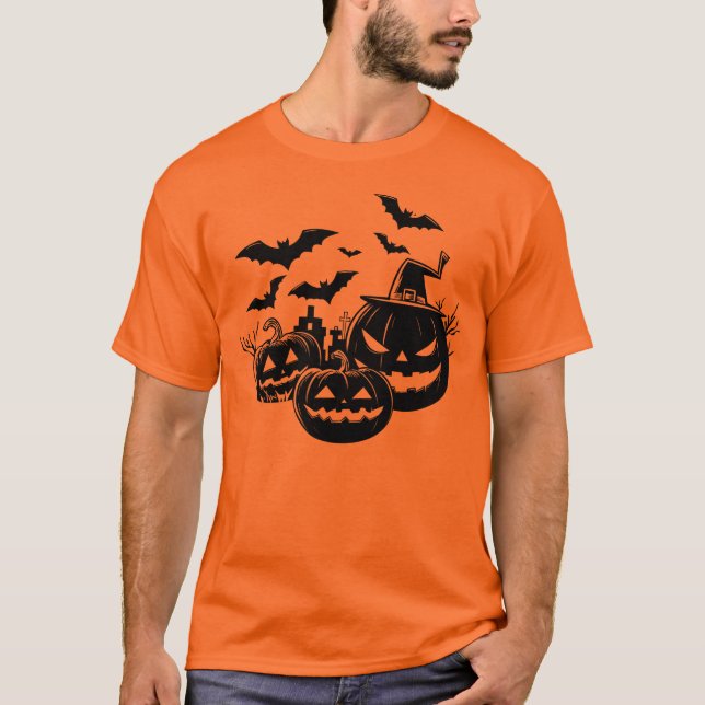 T-shirt Halloween in black and white (Devant)