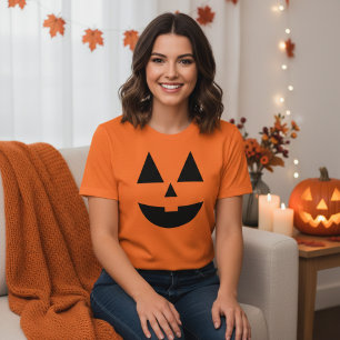 T-shirt Halloween Jack-O-Lantern Citrouille face