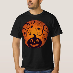 T-shirt Halloween Jack-o'-lantern citrouille visage et ara