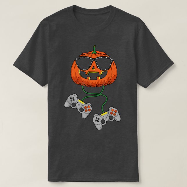 T-shirt Halloween Jack-o'-lantern Gamer Garçons Enfants Ho (Design devant)