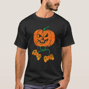 T-shirt Halloween Jack-o'-lantern Gamer Garçons Enfants Ho