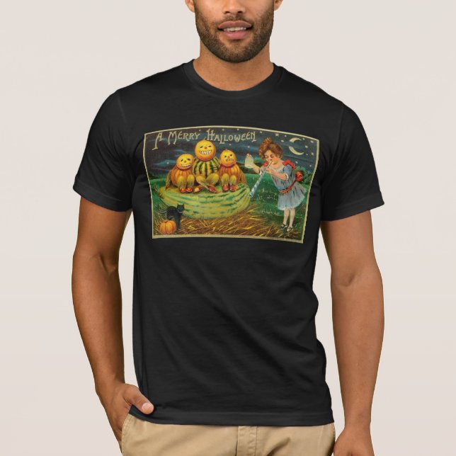 T-shirt Halloween Jack-o-Lantern nuit de récolte par les e (Devant)