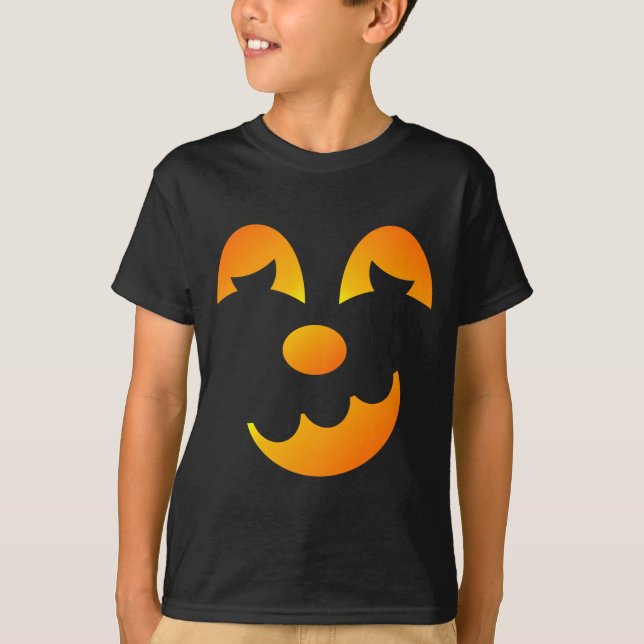 T-shirt Halloween Jack-o'-lanterne Funny Face Boy's (Devant)