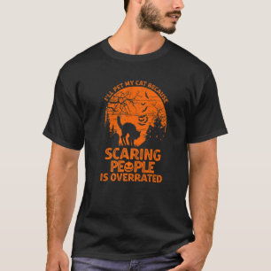 T-shirt Halloween Je caresse mon chat Effrayer les gens es