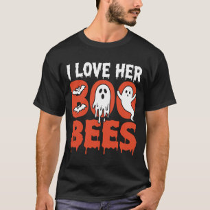 T-shirt Halloween Je l'aime Elle Abeilles Fantômes Drôles