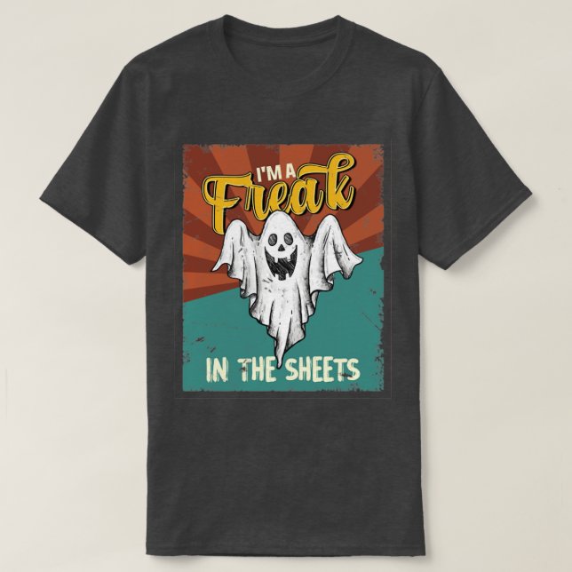 T-shirt Halloween Je suis un franc dans les feuilles fantô (Design devant)