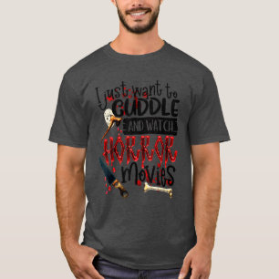 T-shirt Halloween Je Veux Juste Croupir Et Regarder Horreu
