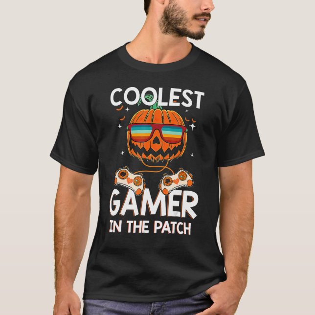 T-shirt Halloween Joueur le plus frais dans le Patch Garço (Devant)