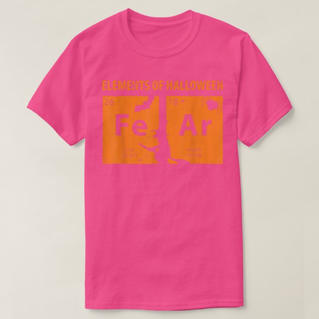 T-shirt Halloween la peur éléments principaux de la peur H (Design devant)