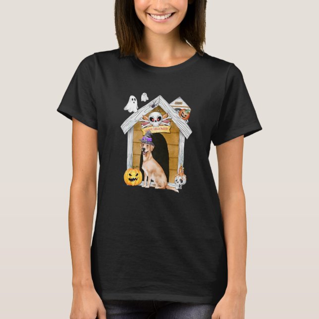 T-shirt Halloween Labrador Retriever Chien sorcier Haunch  (Devant)