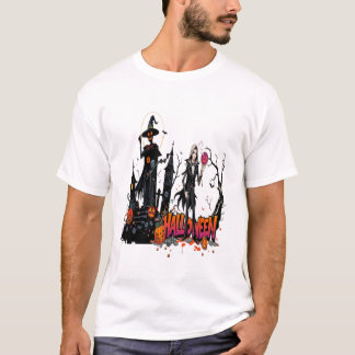 T-shirt halloween ladies graffiti art 3D cool family