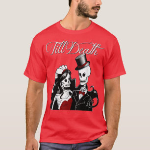 T-shirt Halloween Mariage Gothique Mariée Groom Skeleton J