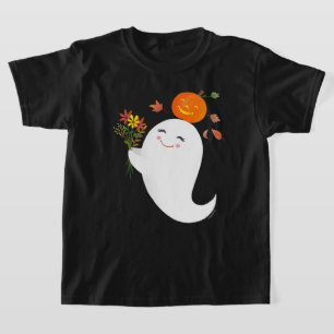 T-shirt Halloween mignon fantôme noir enfant