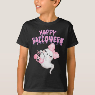 T-shirt Halloween mignonne rose Fantôme Automne Vêtements