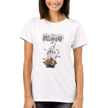T-shirt Halloween moderne blanc personnalisé