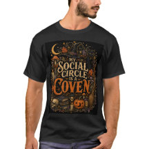 T-shirt Halloween Mon cercle social est un Coven