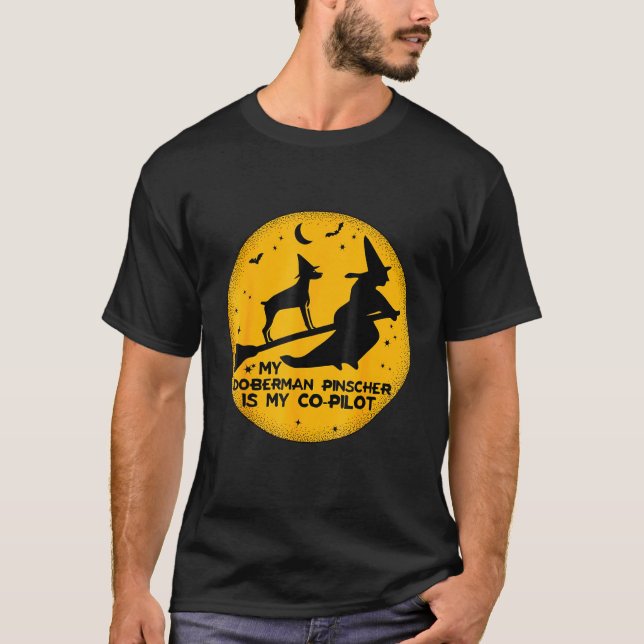 T-shirt Halloween Mon Doberman Pinscher Est Mon Co-Pilote (Devant)