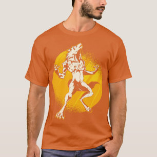 T-shirt Halloween Monster Line Art Werewolf Horror Monster