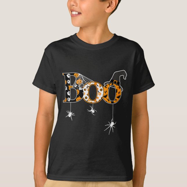T-shirt Halloween Motif - Boo  (Devant)