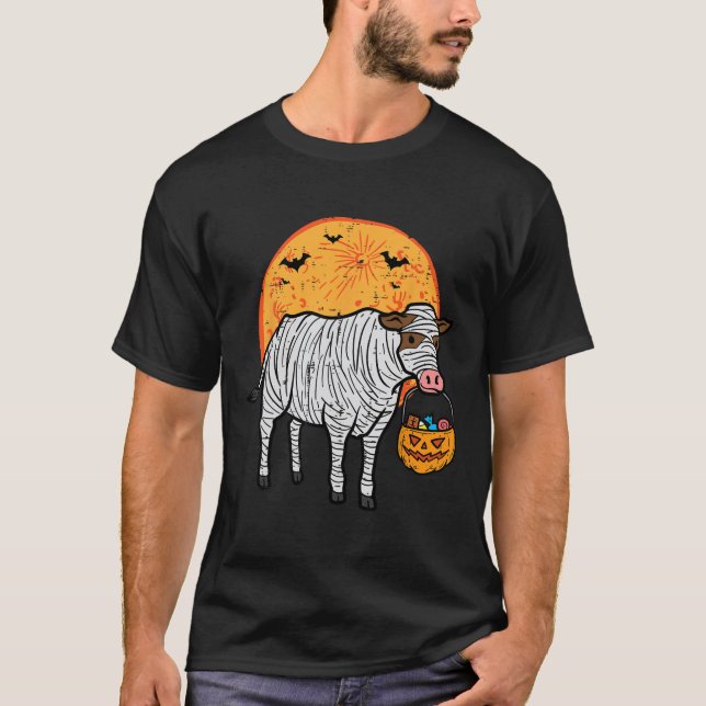 T-shirt Halloween Mummy Cow Trick Treat Farm Costume Garço (Devant)