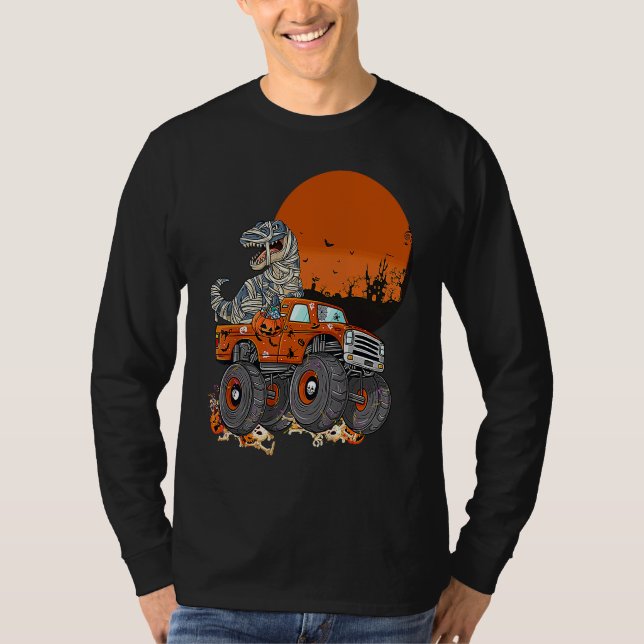 T-shirt Halloween Mummy Rex Monster Truck (Devant)