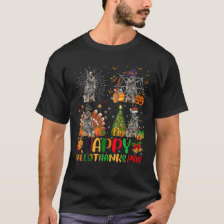 T-shirt Halloween Noël Funky Blue Heeler Chien Hallotha