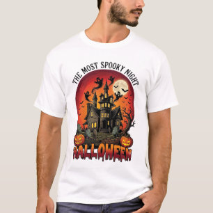T-shirt Halloween Nuit la plus effrayante Maison hantée Fa