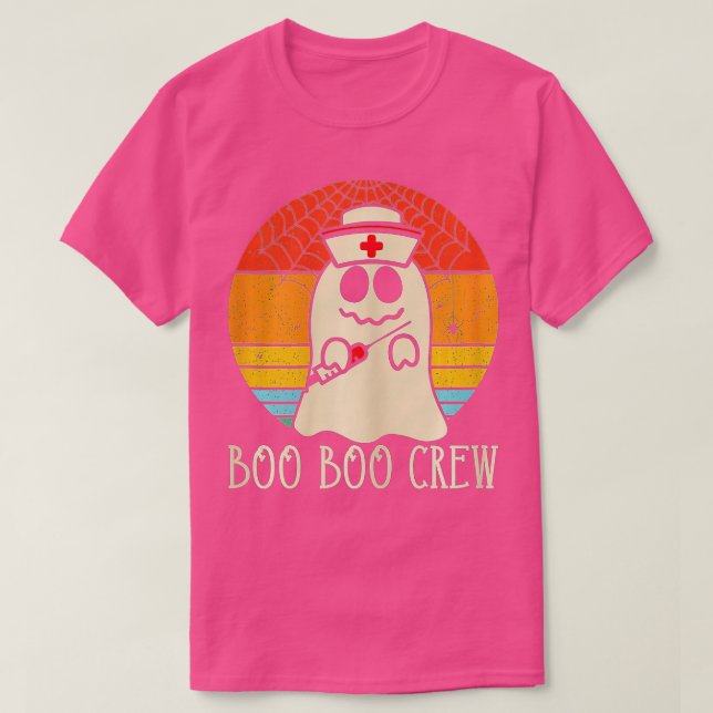 T-shirt Halloween Nurse Praticien Boo Crew, Infirmière Hal (Design devant)