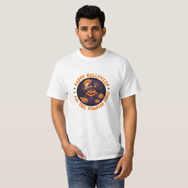 T-shirt Halloween orange de l'équipage Boo (Devant entier)