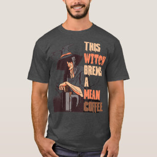 T-shirt Halloween Pagan Sorcière Et Louveur De Café Cette 