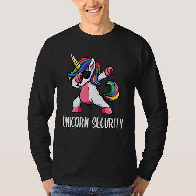T-shirt Halloween papa fille adulte costume, Unicorn Secu (Devant)