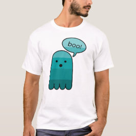 T-shirt Halloween Perse Green Boo Ghost