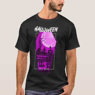 T-shirt Halloween Pleine lune Graveyard